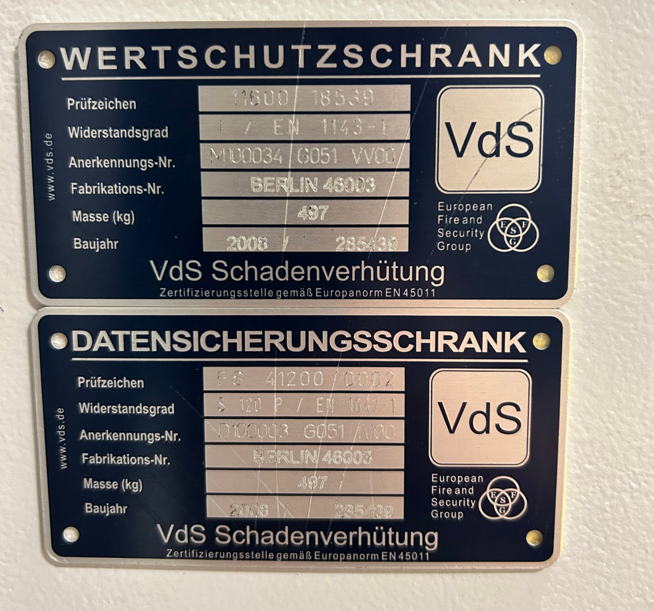 Wertschutz- und Dokumententresor Berlin 46003