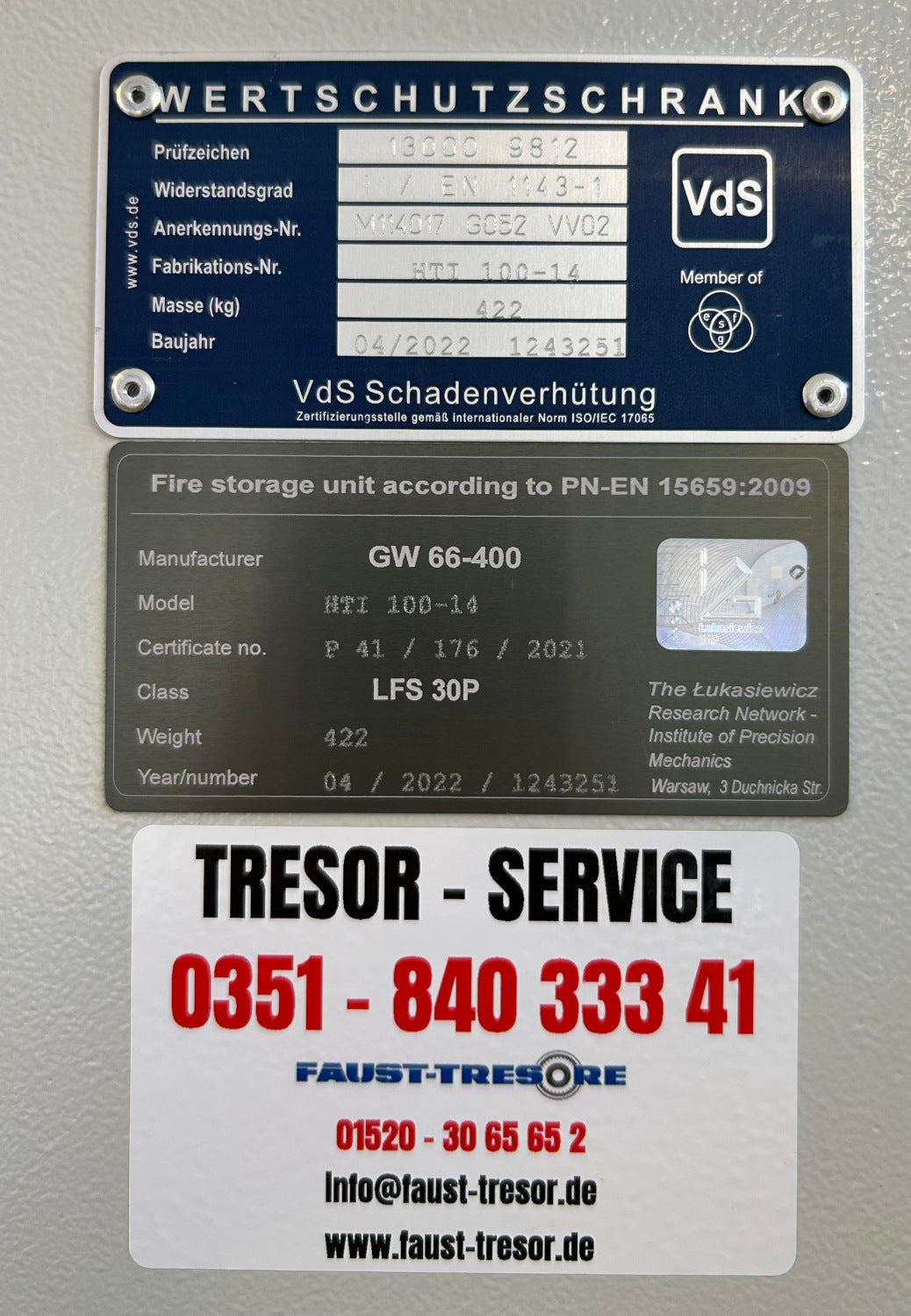Wertschutz- und Dokumententresor HTI 100-14 Primor