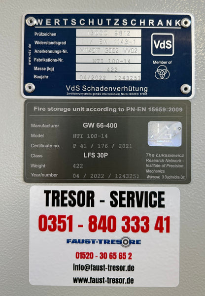Wertschutz- und Dokumententresor HTI 100-14 Primor